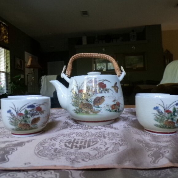 Vintage 1940s OMC Japan Tea Set | Autumn Fall Tea Set - Picture 1 of 16